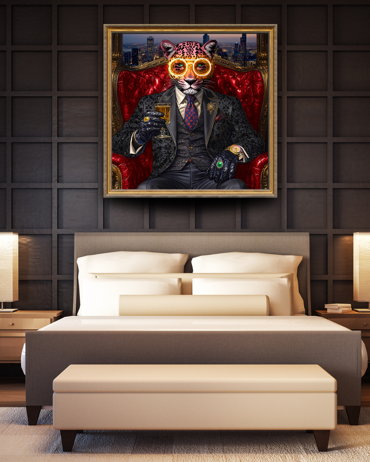 Royal Leopard LED paveikslas – nuotrauka 2