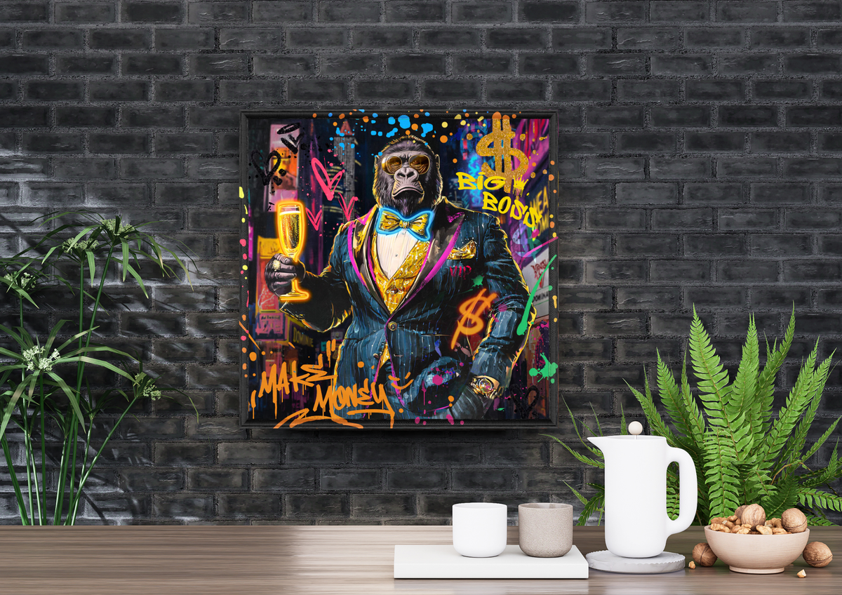 Money Boss Gorilla LED paveikslas – nuotrauka 6