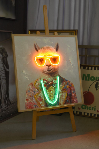 Stylish Llama LED paveikslas – nuotrauka 6
