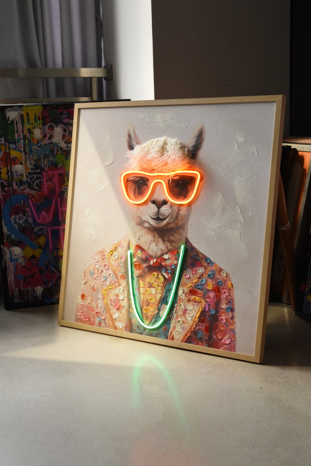 Stylish Llama LED paveikslas – nuotrauka 4