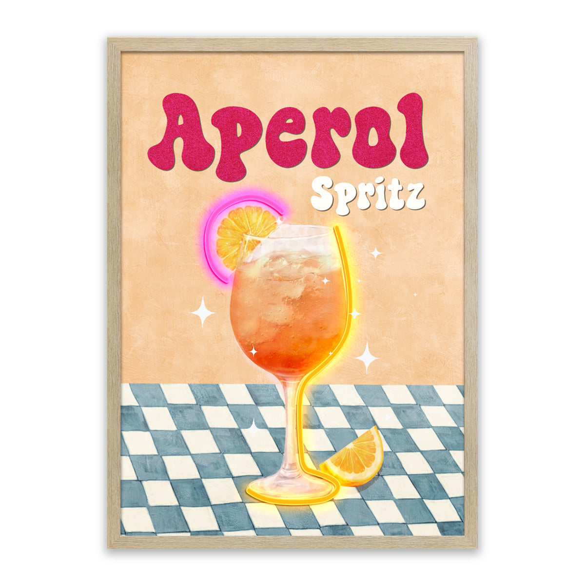 Aperol Spritz – LED paveikslas, oranžinis kokteilis
