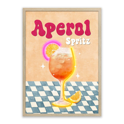 Aperol Spritz – LED paveikslas, oranžinis kokteilis