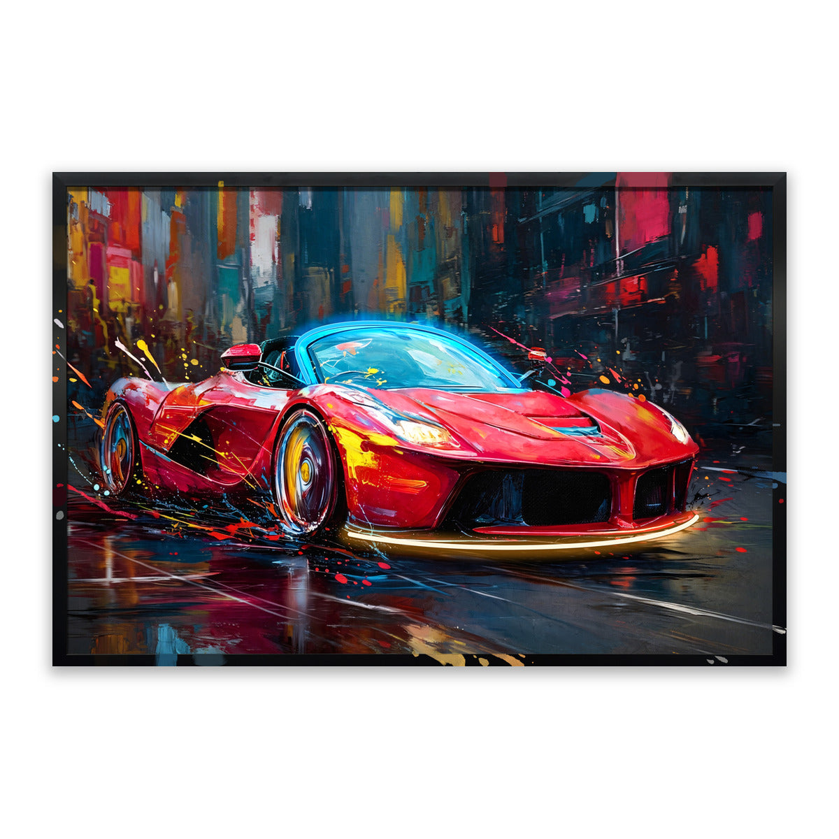 City Pulse – LED paveikslas, raudonas hiperautomobilis