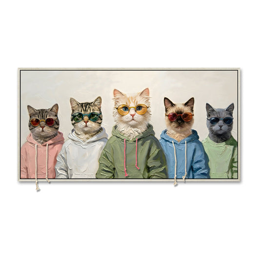Cool Cats Crew – 3D paveikslas, katės su gobtuvais