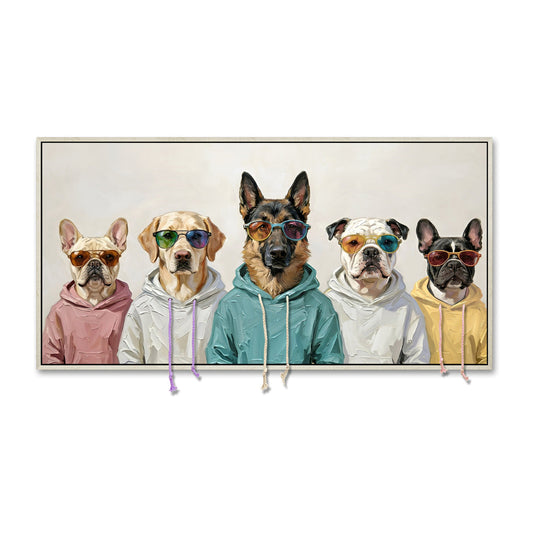 Cool Dogs Crew – 3D paveikslas, šunys su gobtuvais