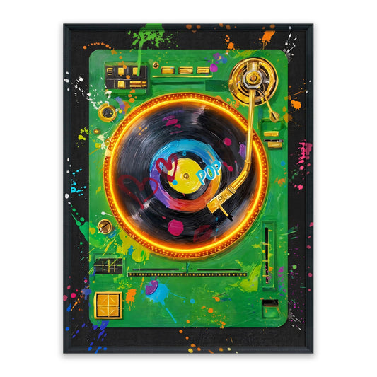 DJ Pop Turntable – LED paveikslas, neoninis DJ patefonas