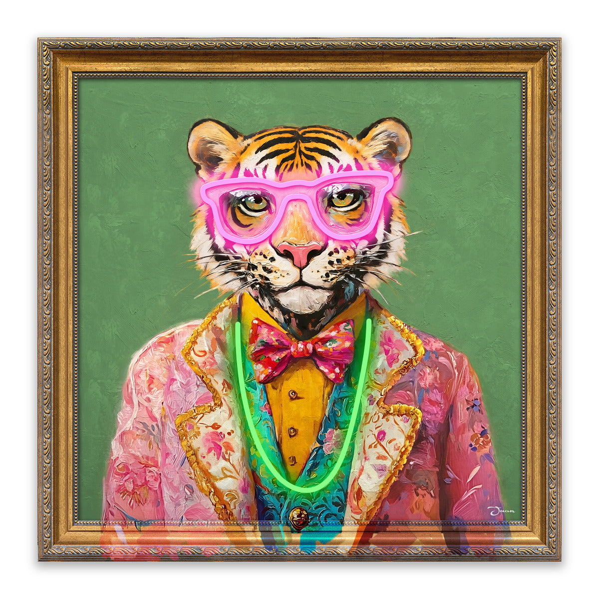 Fancy Tiger – LED paveikslas, tigras džentelmenas
