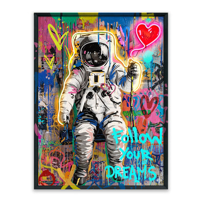 Follow Your Dreams – LED paveikslas, astronautas ant sūpynių