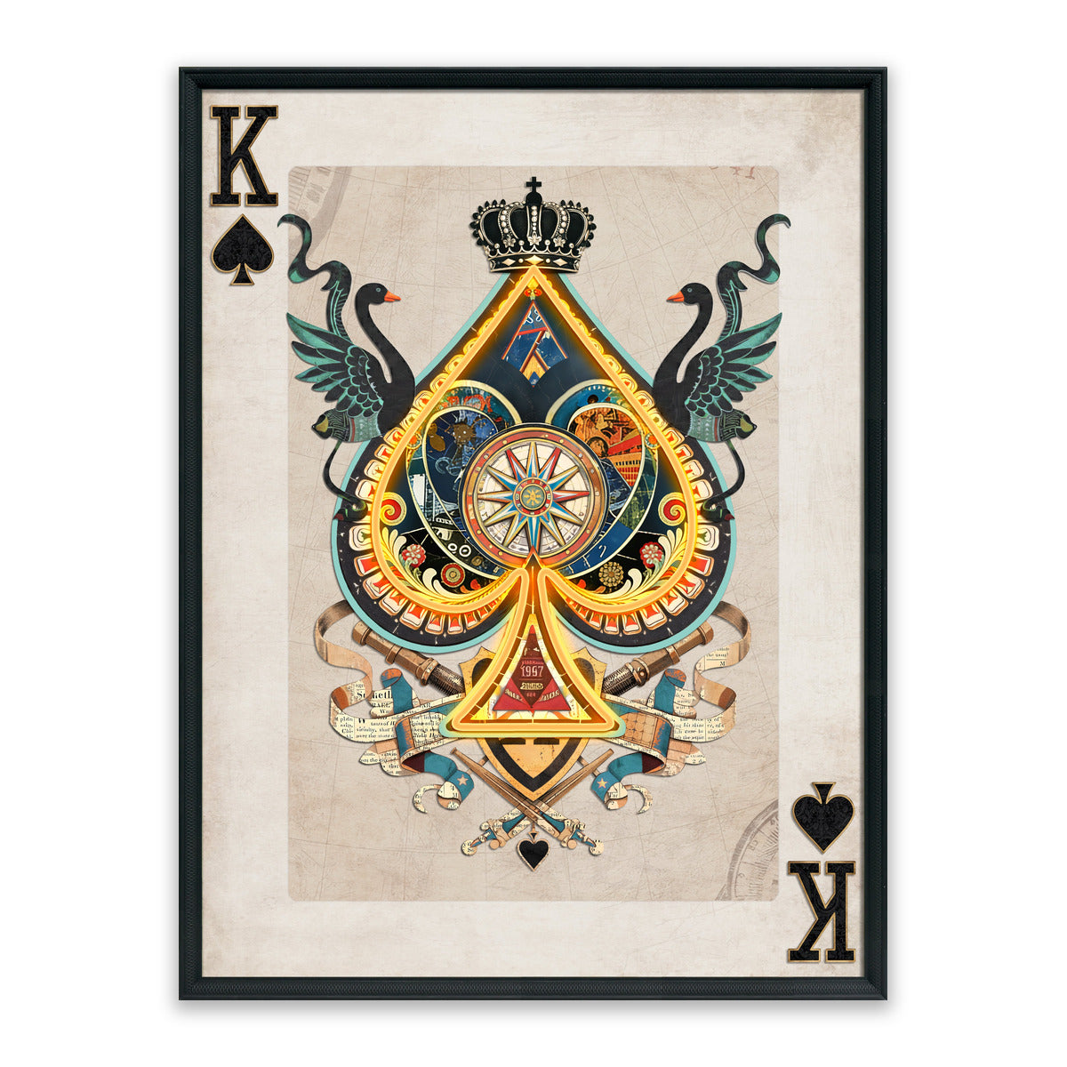 King of Spades – LED paveikslas, pikų karalius