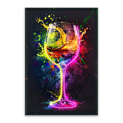 Liquid Colour – LED paveikslas, vyno taurė