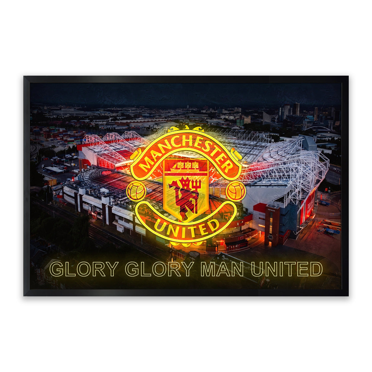 Manchester United – LED paveikslas, Old Trafford ir klubo ženklas