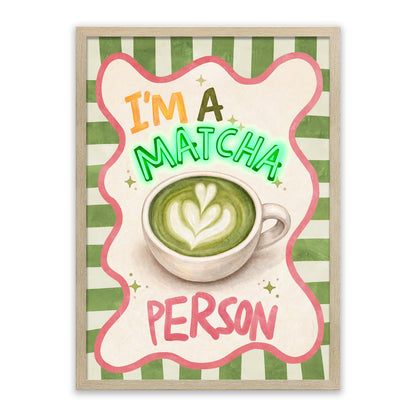 Matcha Person – LED paveikslas, matcha latte