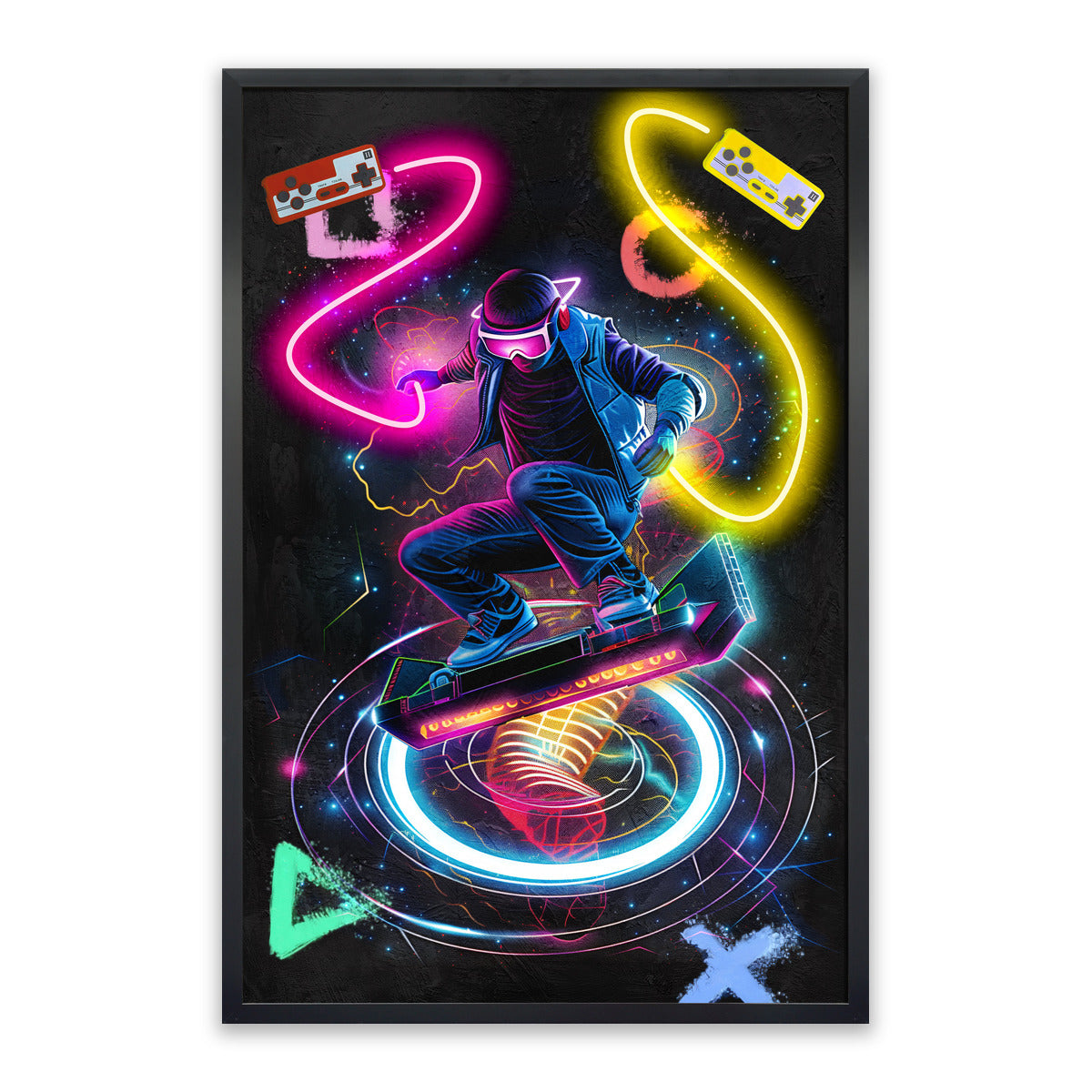 Neon Gamer – LED paveikslas, VR žaidėjas