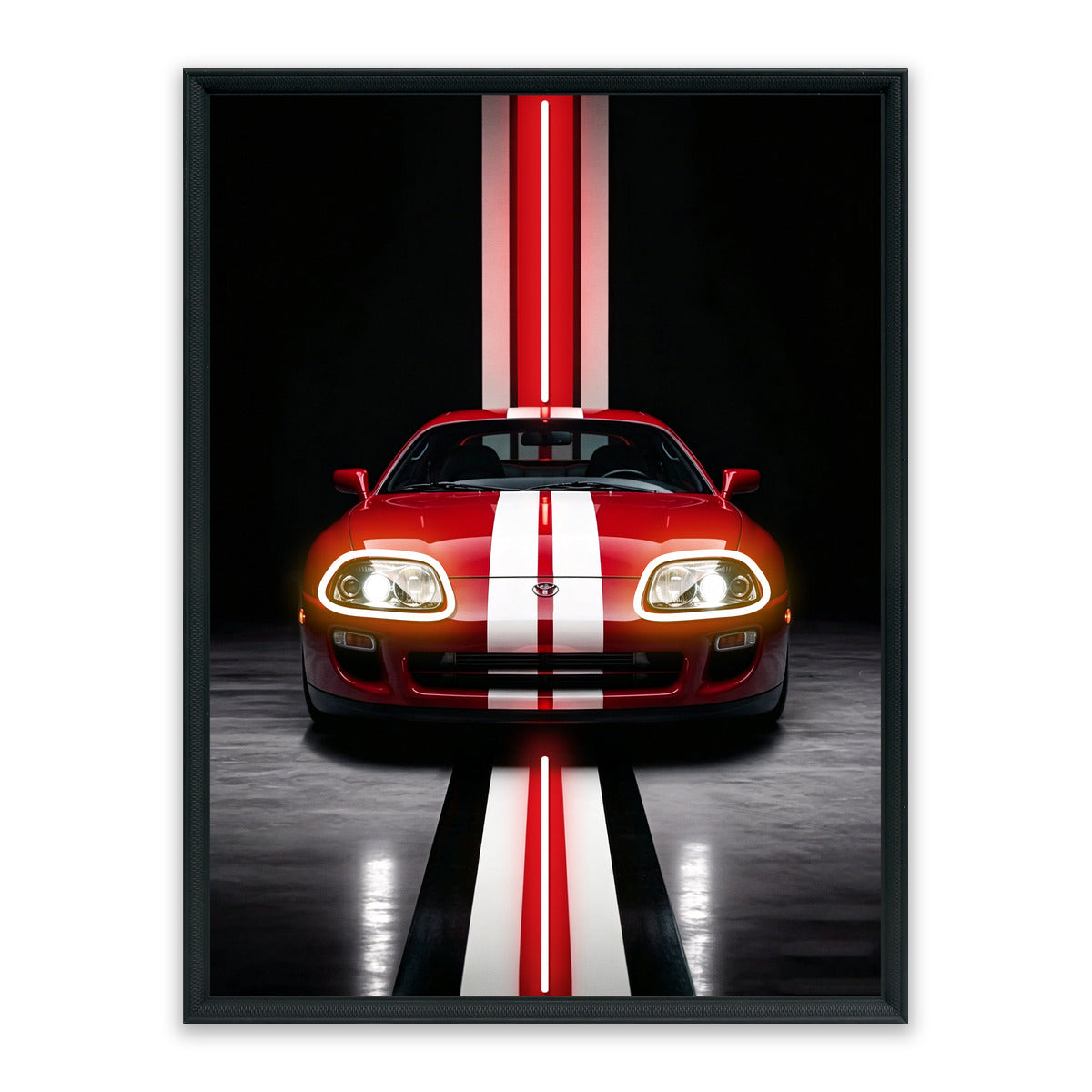 Redline Icon – LED paveikslas, raudonas japoniškas automobilis