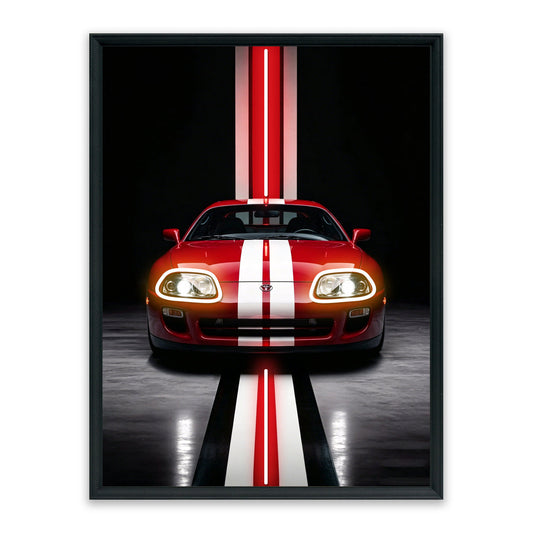 Redline Icon – LED paveikslas, raudonas japoniškas automobilis