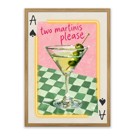 Two Martinis Please – LED paveikslas, martini kokteilis