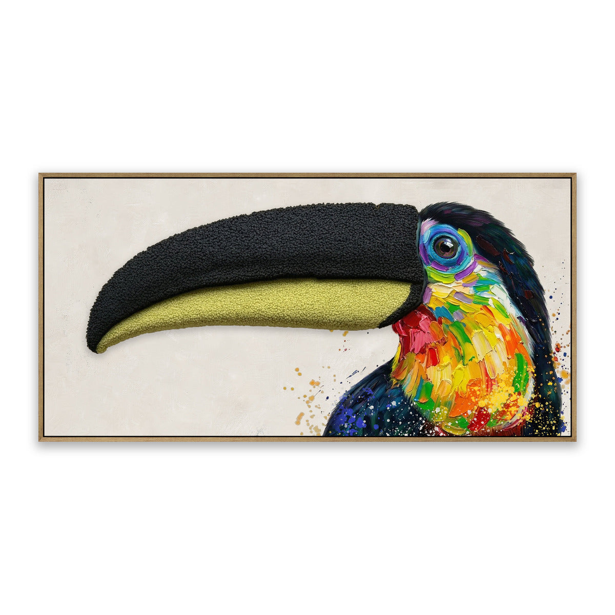 Vibrant Toucan – 3D paveikslas, tukanas su plunksnomis